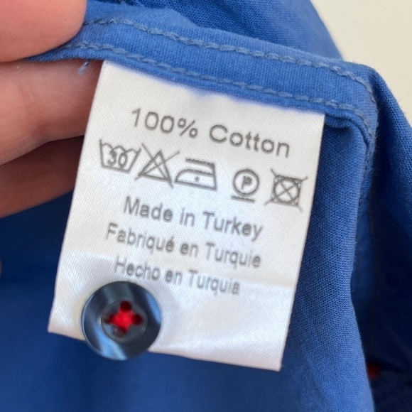 SLOANE 044 Shirt Club Short Sleeve 100% Cotton Blue Shirt Preppy Casual Office - Picture 9 of 12